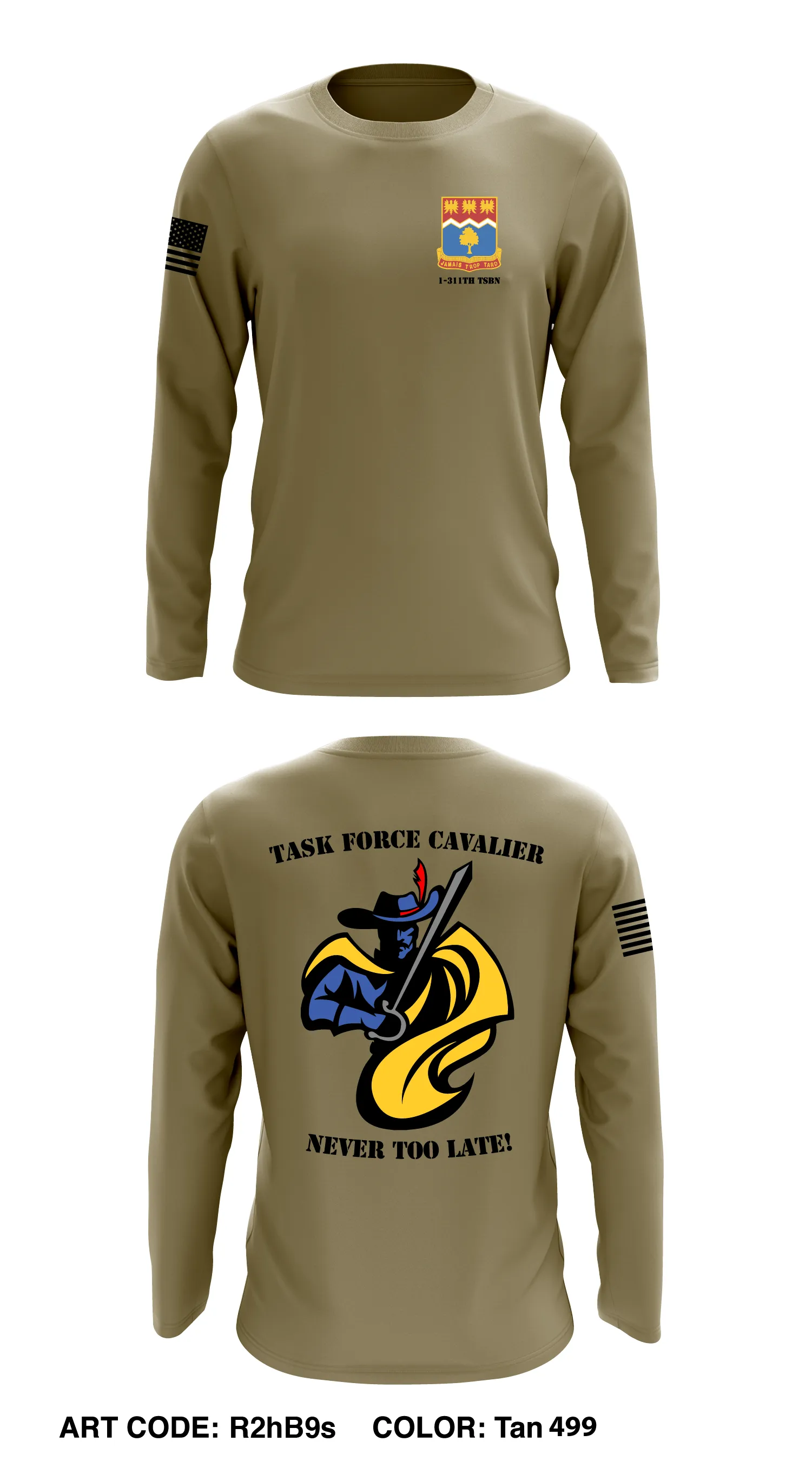 1-311TH TSBN TASK FORCE CAVALIER Core Men's LS Performance Tee - R2hB9s