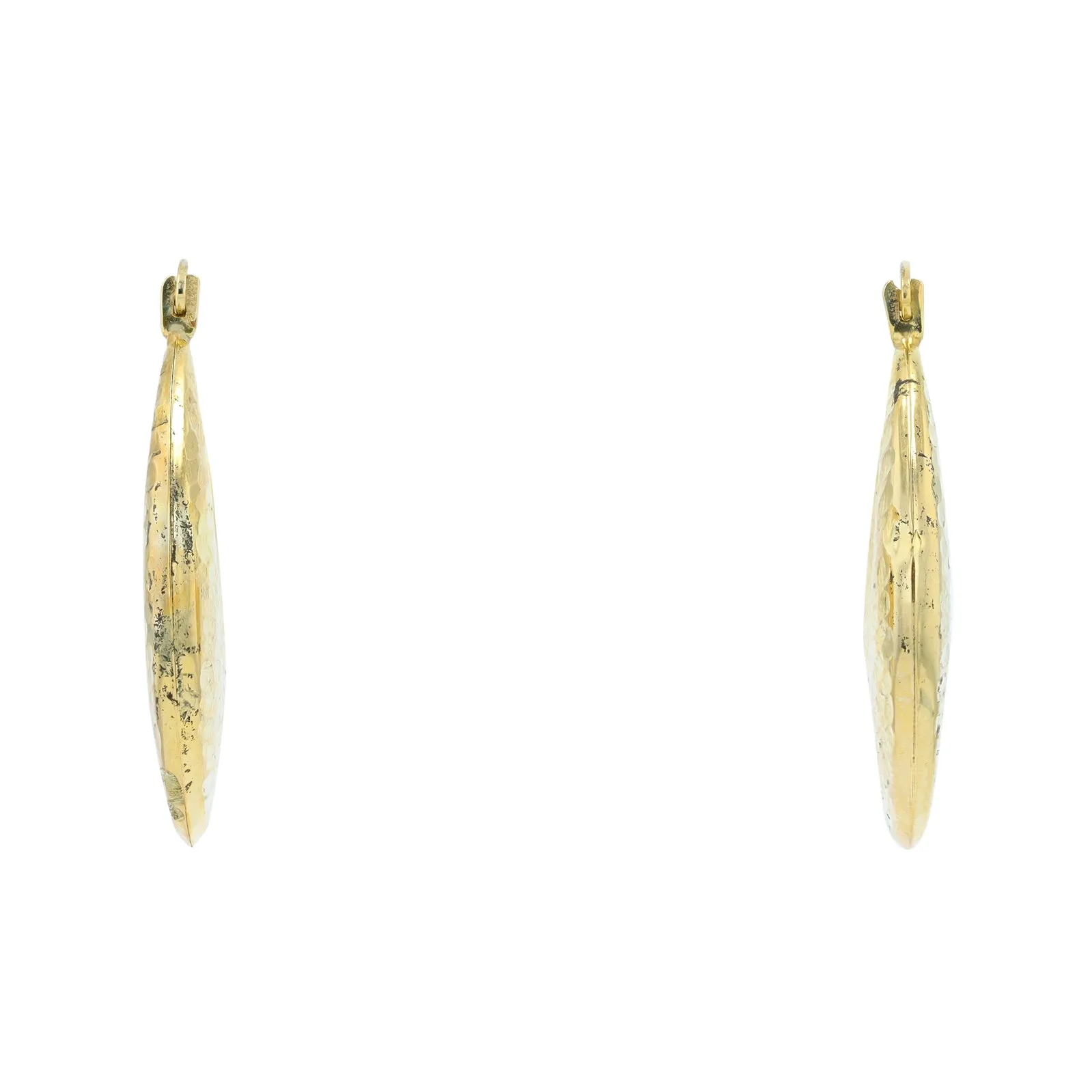 10K YG Textured Hoops