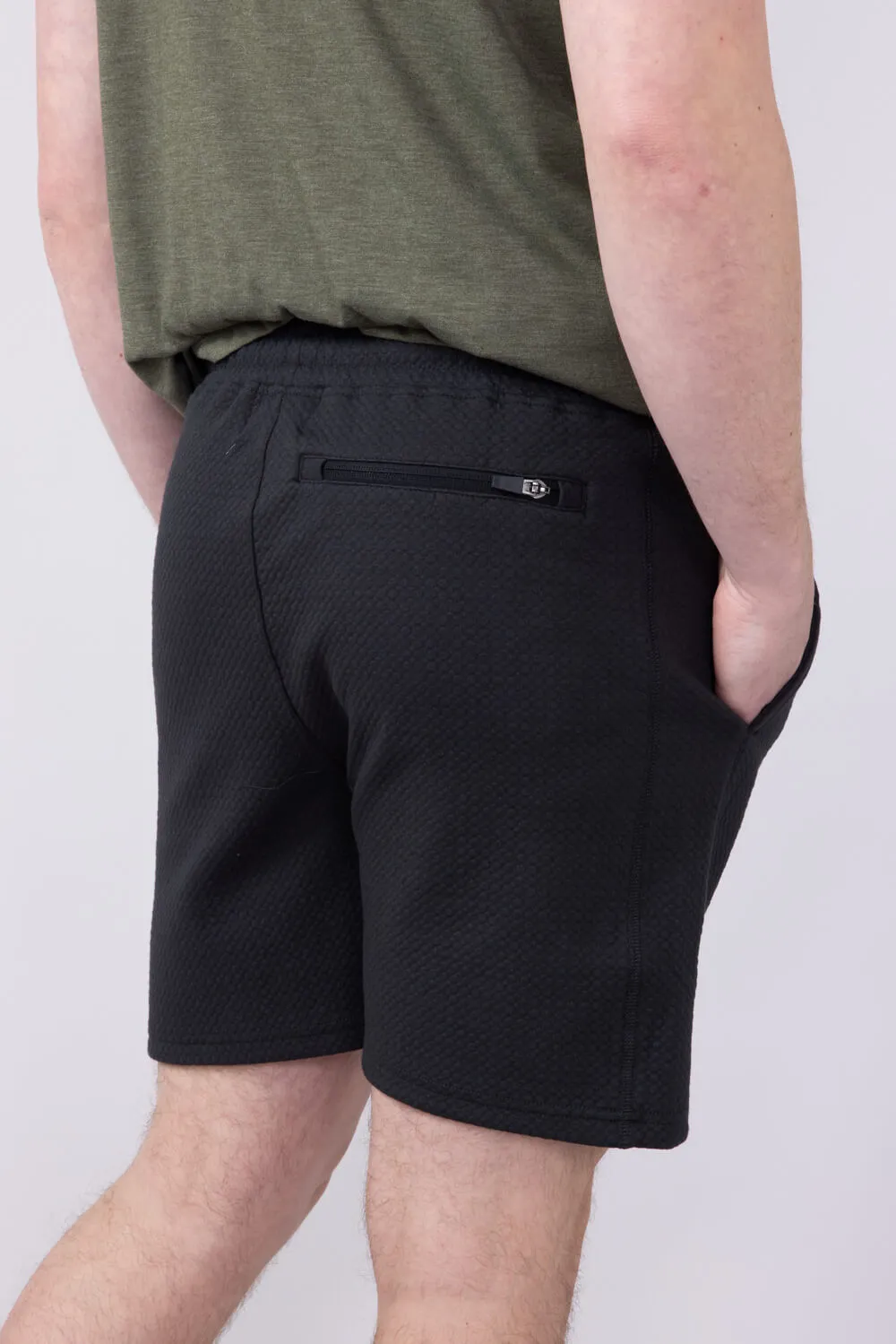 1897 Active Diamond Stretch Shorts for Men in Charcoal | MP923-CHARCOAL