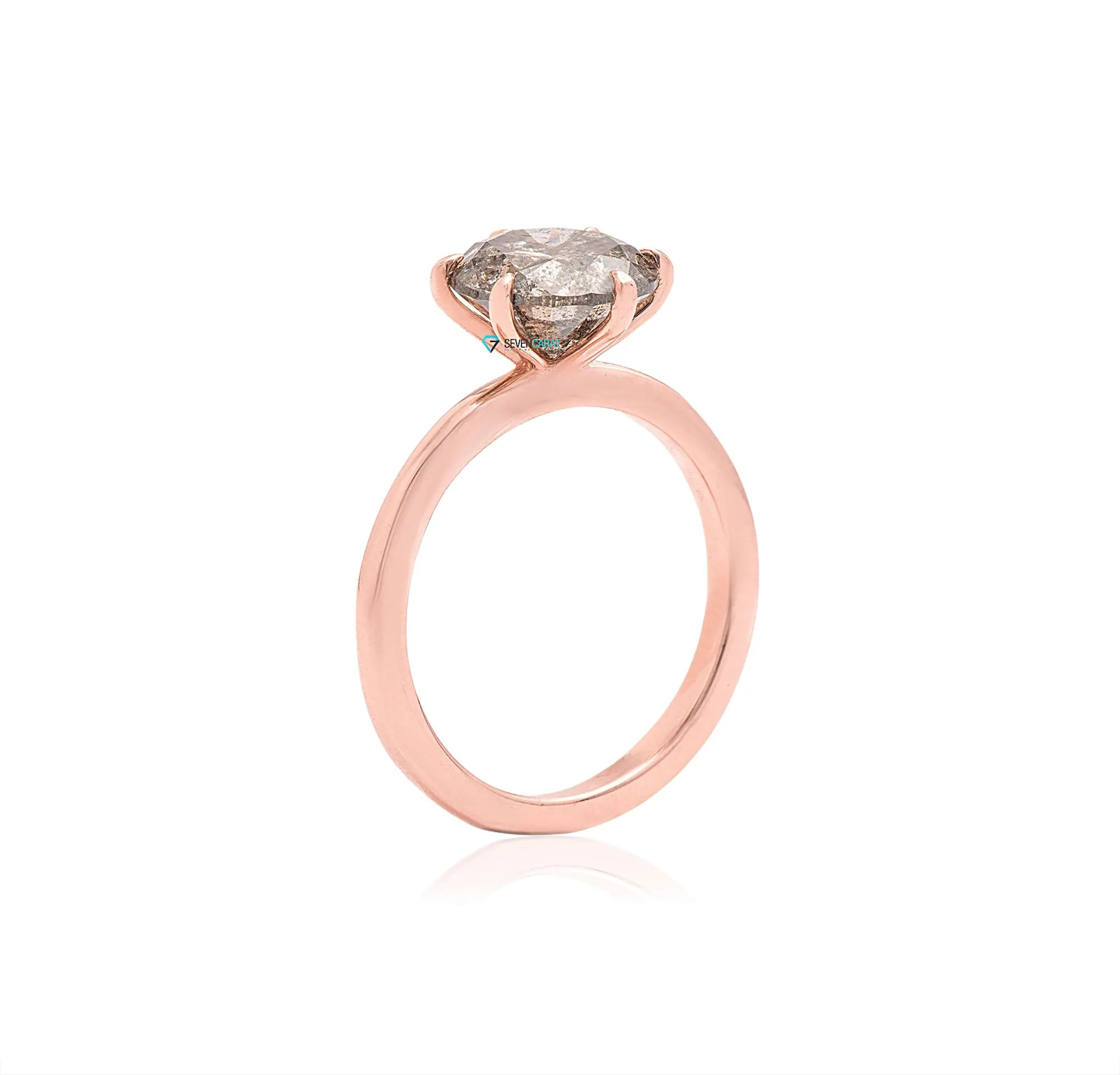 3 Carat Salt and Pepper Diamond Ring