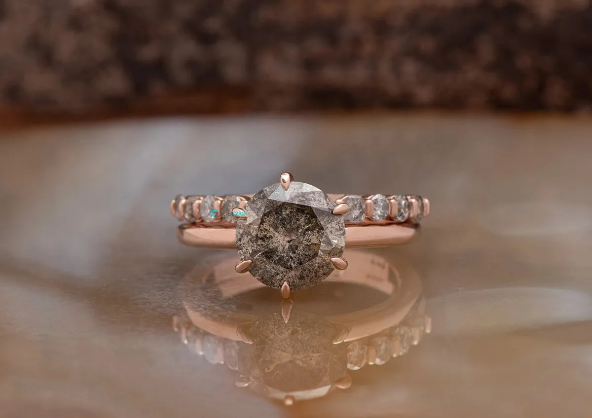 3 Carat Salt and Pepper Diamond Ring