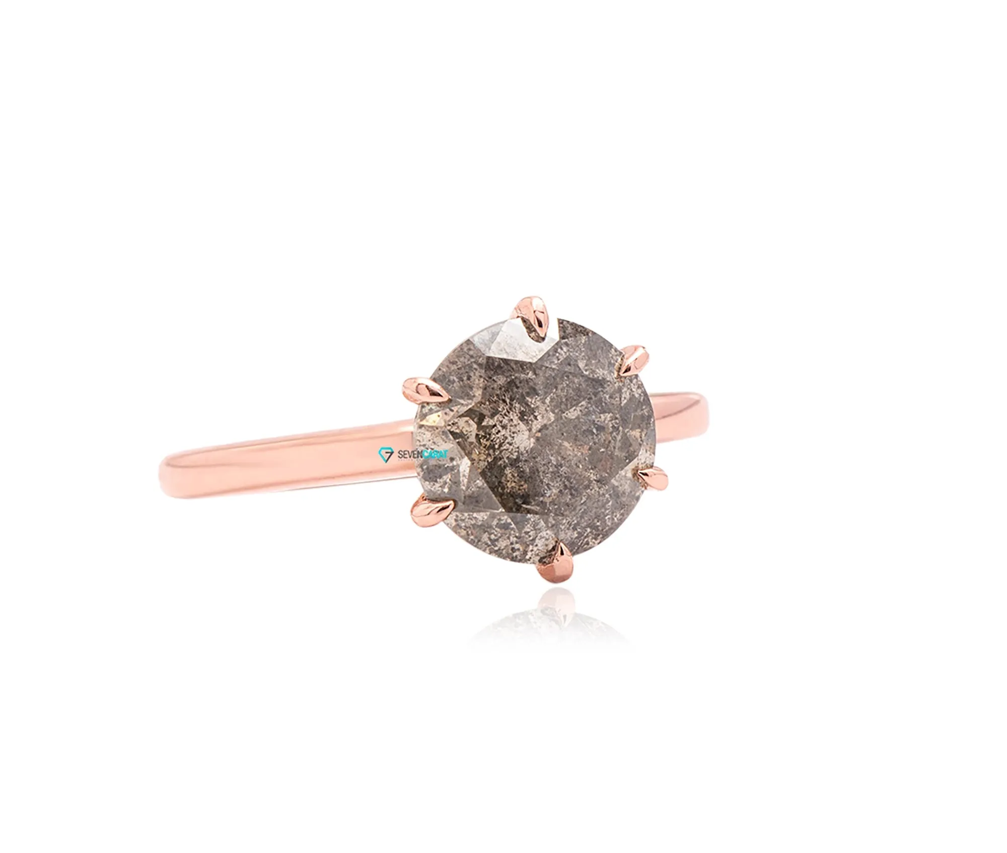 3 Carat Salt and Pepper Diamond Ring