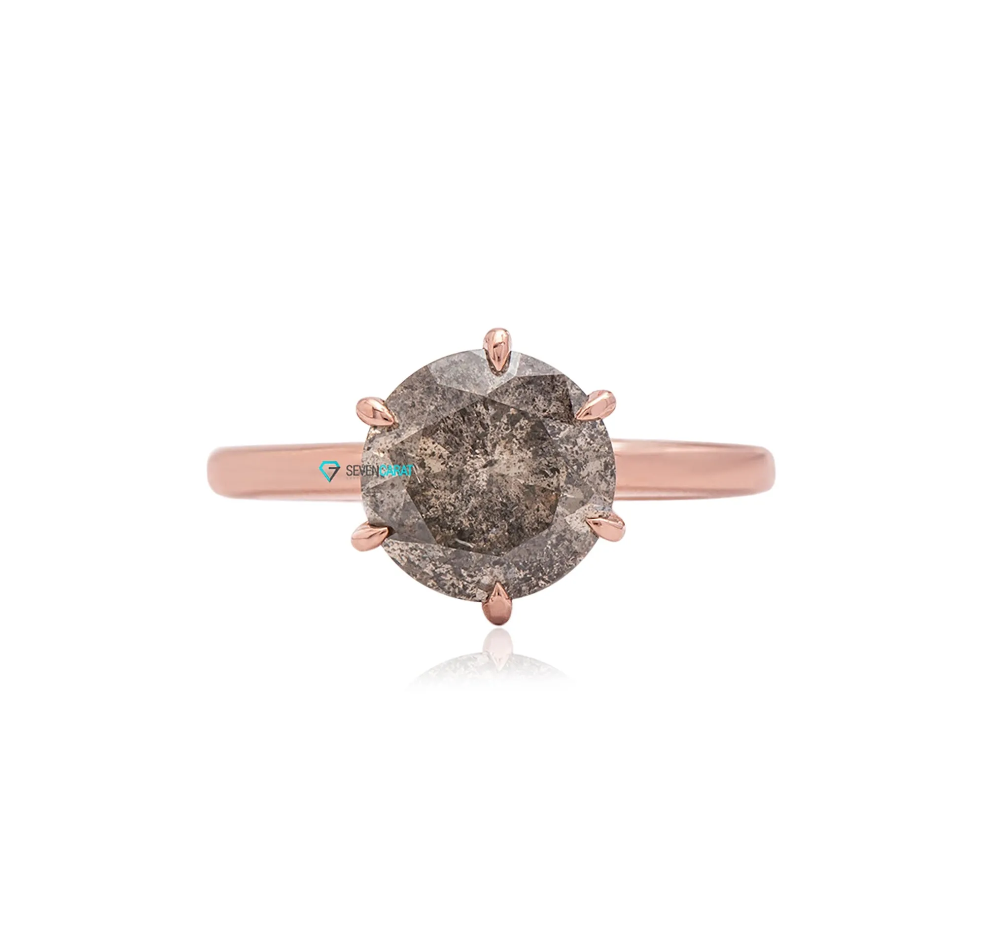 3 Carat Salt and Pepper Diamond Ring