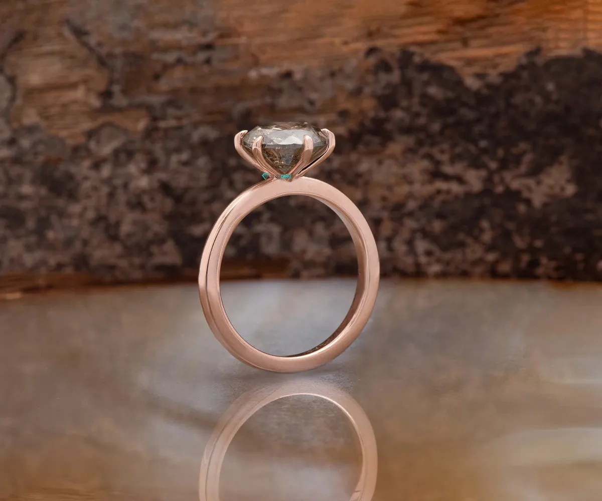 3 Carat Salt and Pepper Diamond Ring