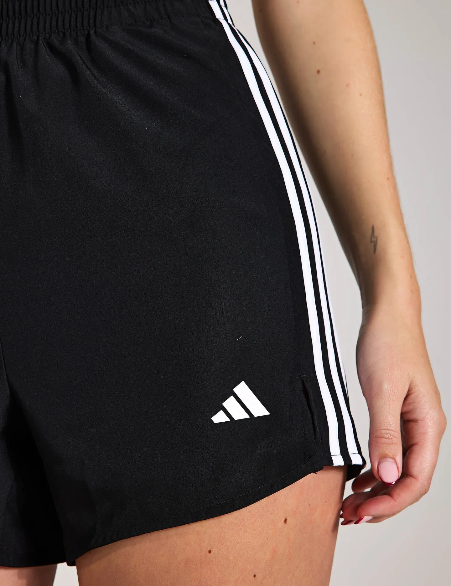 3-Stripes High Waisted Shorts - Black/White