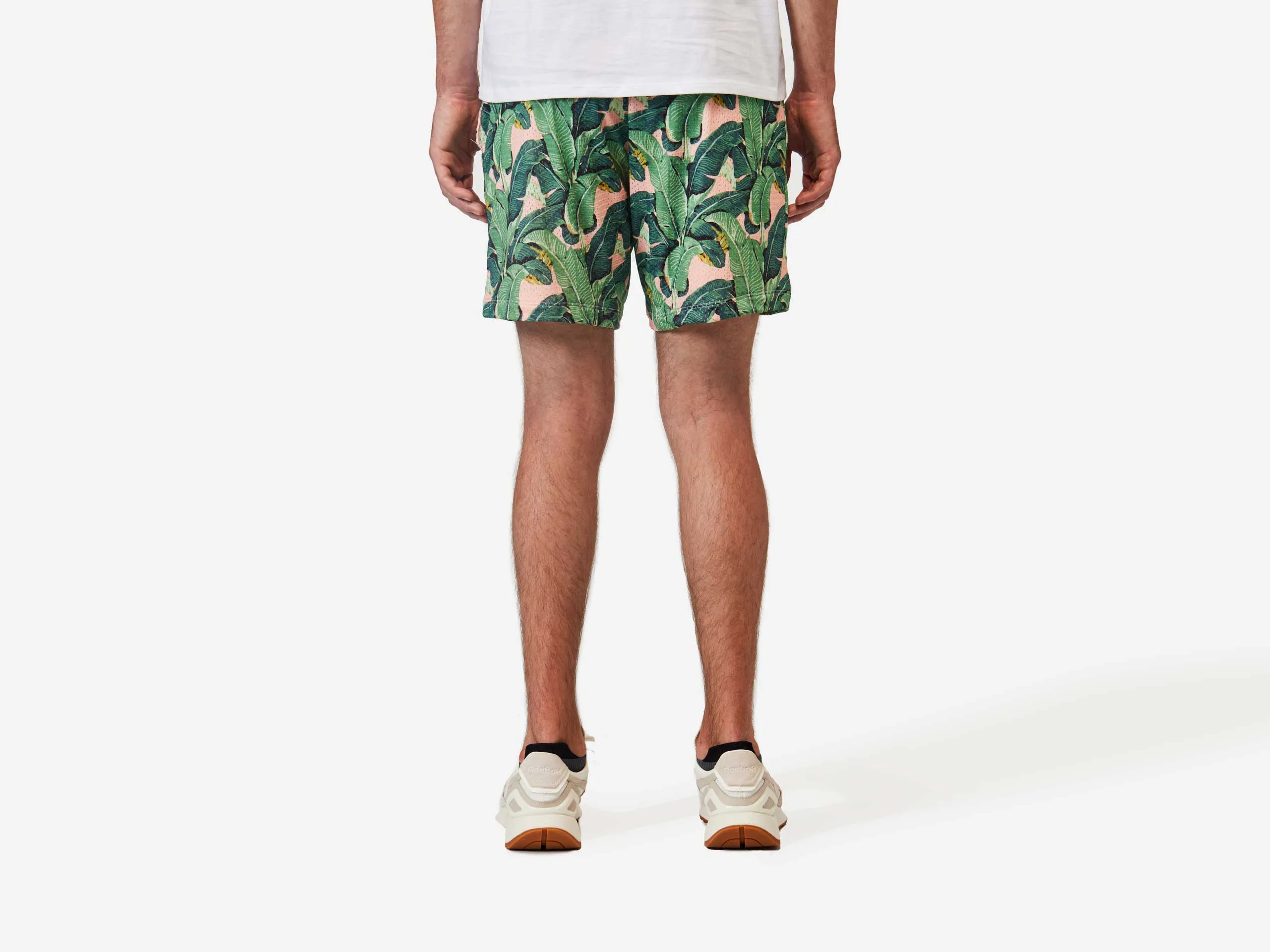 6" Pocket Lounge Short ~ Pink Palms