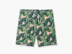 6" Pocket Lounge Short ~ Pink Palms