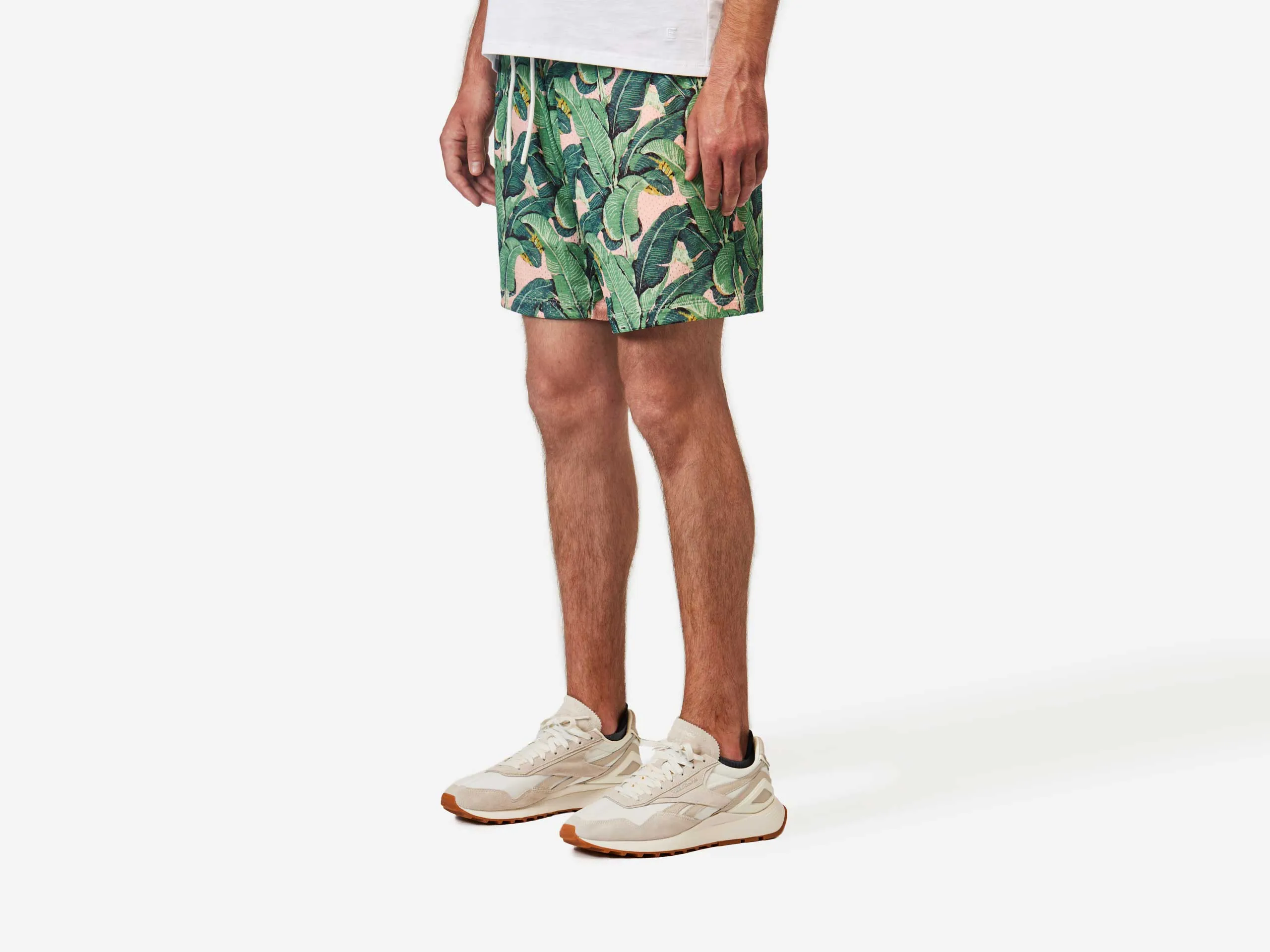 6" Pocket Lounge Short ~ Pink Palms