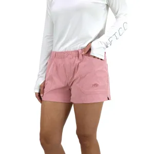 AFTCO LADIES STRETCH ORIGINAL FISHING SHORT - HAZY ROSE HEATHER