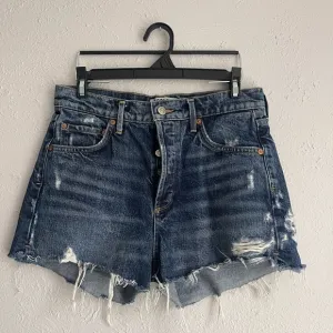 Agolde dark wash denim shorts
