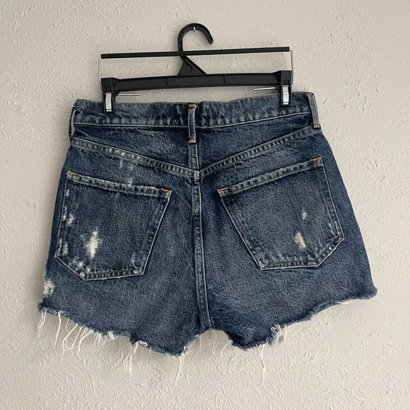 Agolde dark wash denim shorts