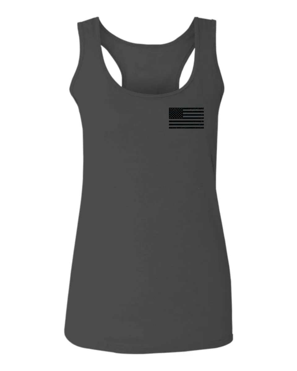 American Flag United States of America Military Army Marine us Navy women's Tank Top Racerback