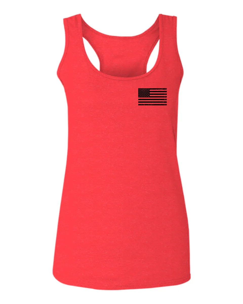 American Flag United States of America Military Army Marine us Navy women's Tank Top Racerback