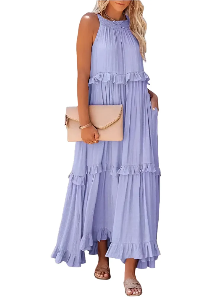 Anneliese – Elegant Women’s Backless Frill Dress
