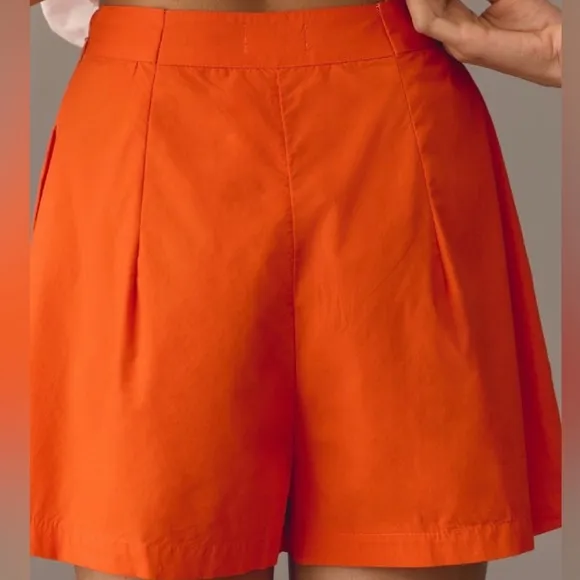 Anthropologie Maeve Pleated Poplin Shorts