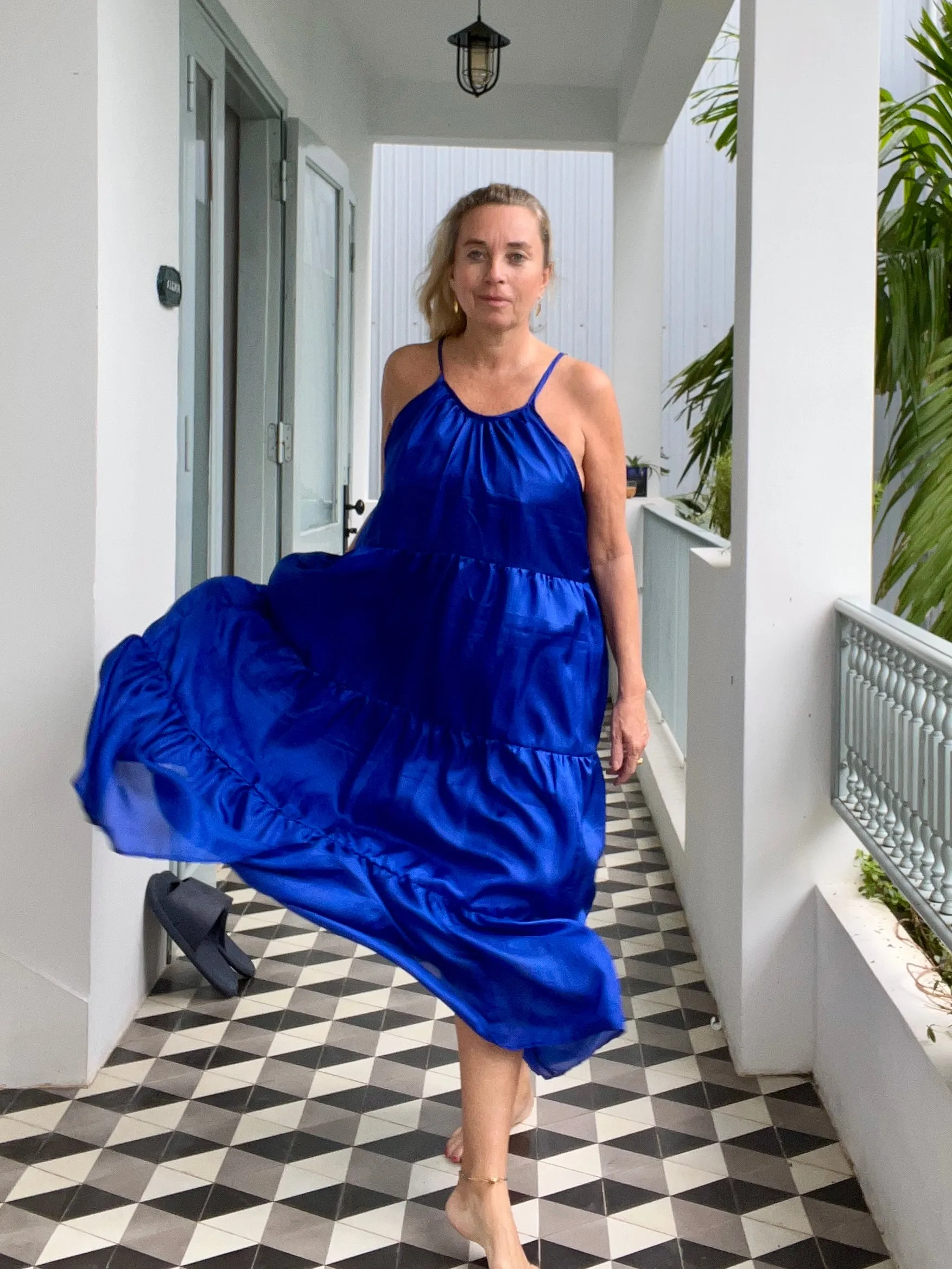 Apsara silk  Hanoi  Blue