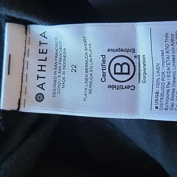 Athleta Playa Linen Bermuda Shorts 22 Black New