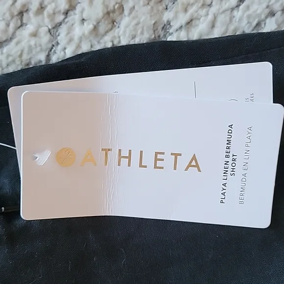 Athleta Playa Linen Bermuda Shorts 22 Black New