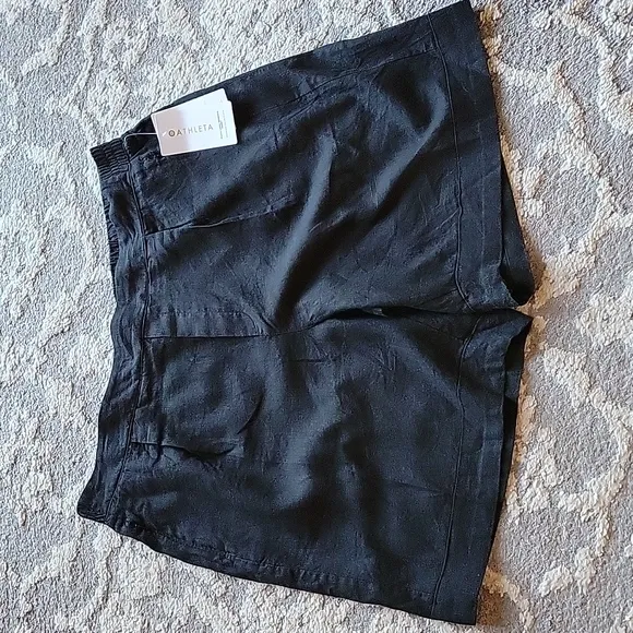 Athleta Playa Linen Bermuda Shorts 22 Black New