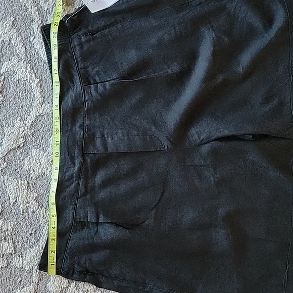 Athleta Playa Linen Bermuda Shorts 22 Black New