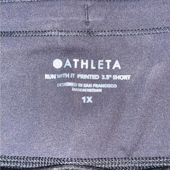 Athleta Run With It Printed Nebula Black Athletic Shorts NWT 1X