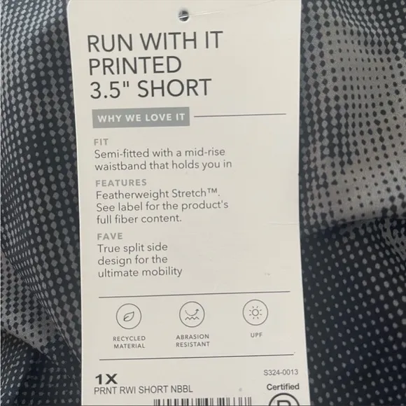 Athleta Run With It Printed Nebula Black Athletic Shorts NWT 1X