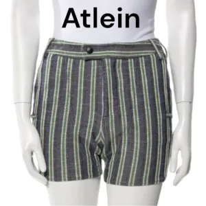 ATLEIN, FRANCE STRIPED MINI SHORTS