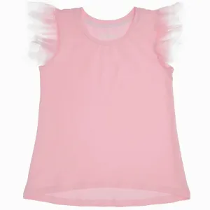 Azarhia Tulle Ruffle Shirt - Pink