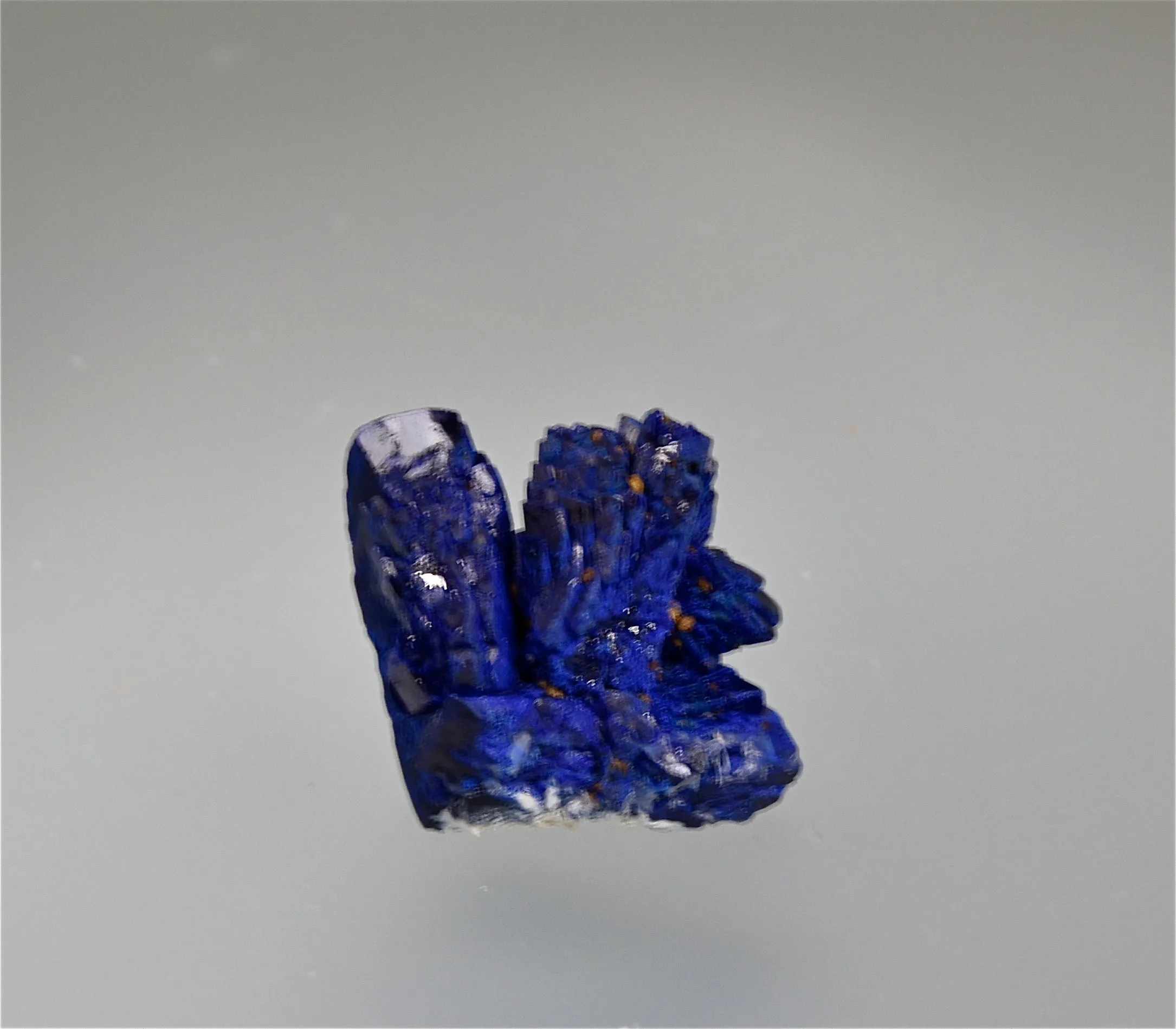 Azurite, Hanover No. 1 Mine, Fierro District, Hanover, New Mexico, Kalaskie Collection #67, Miniature 1.2 x 1.5 x 1.8 cm, $45.  Online 11/7.