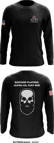 Bastard Platoon, Alpha Co, 91st BEB Store 1 Core Men's LS Performance Tee - q3qUAh