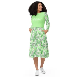 Be Extra! Fresh Spring Long Sleeve Midi Dress with Pockets