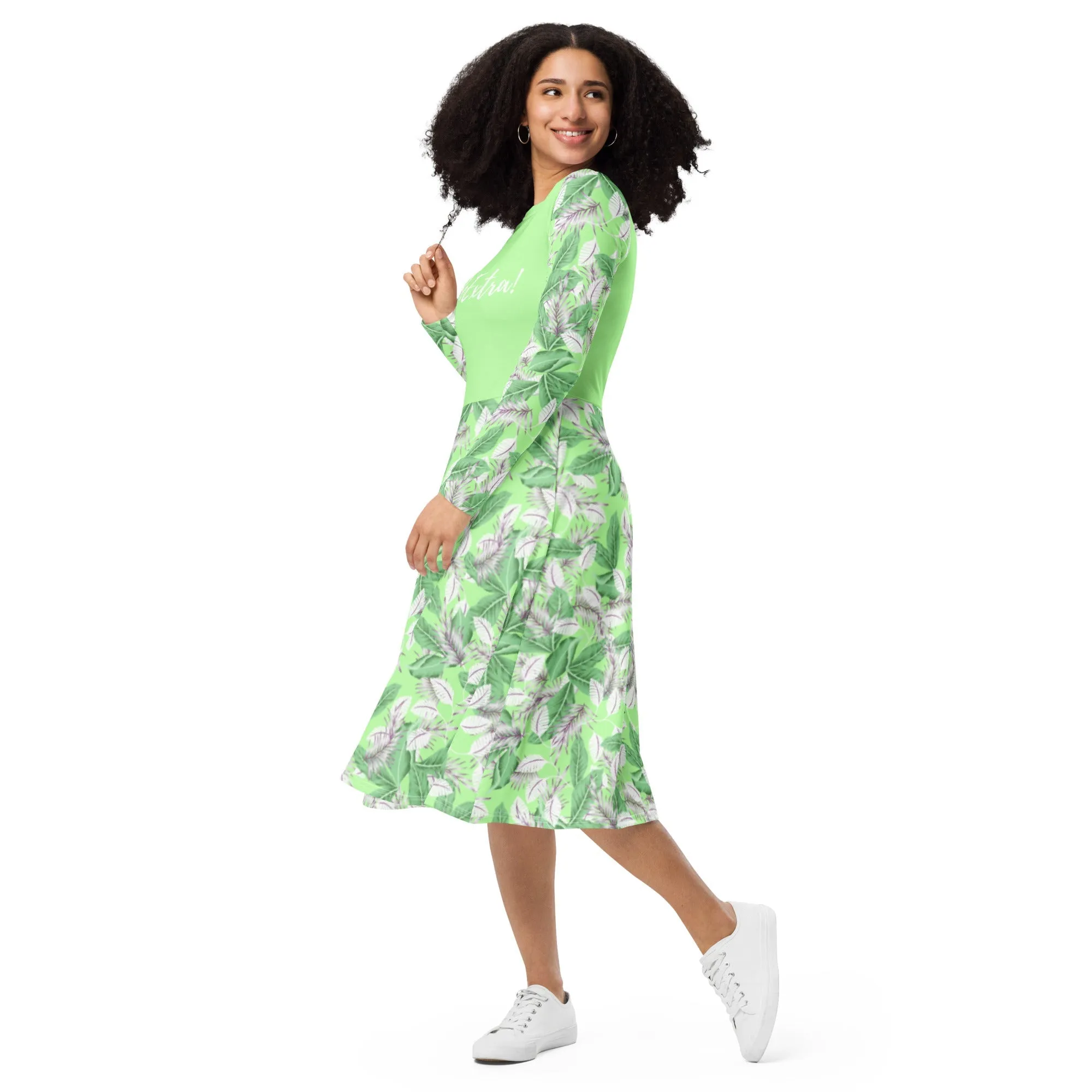 Be Extra! Fresh Spring Long Sleeve Midi Dress with Pockets