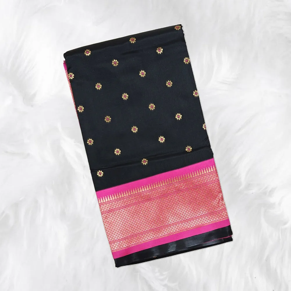 Beautiful Black Paithani Saree and Frock – Perfect Traditional Attire