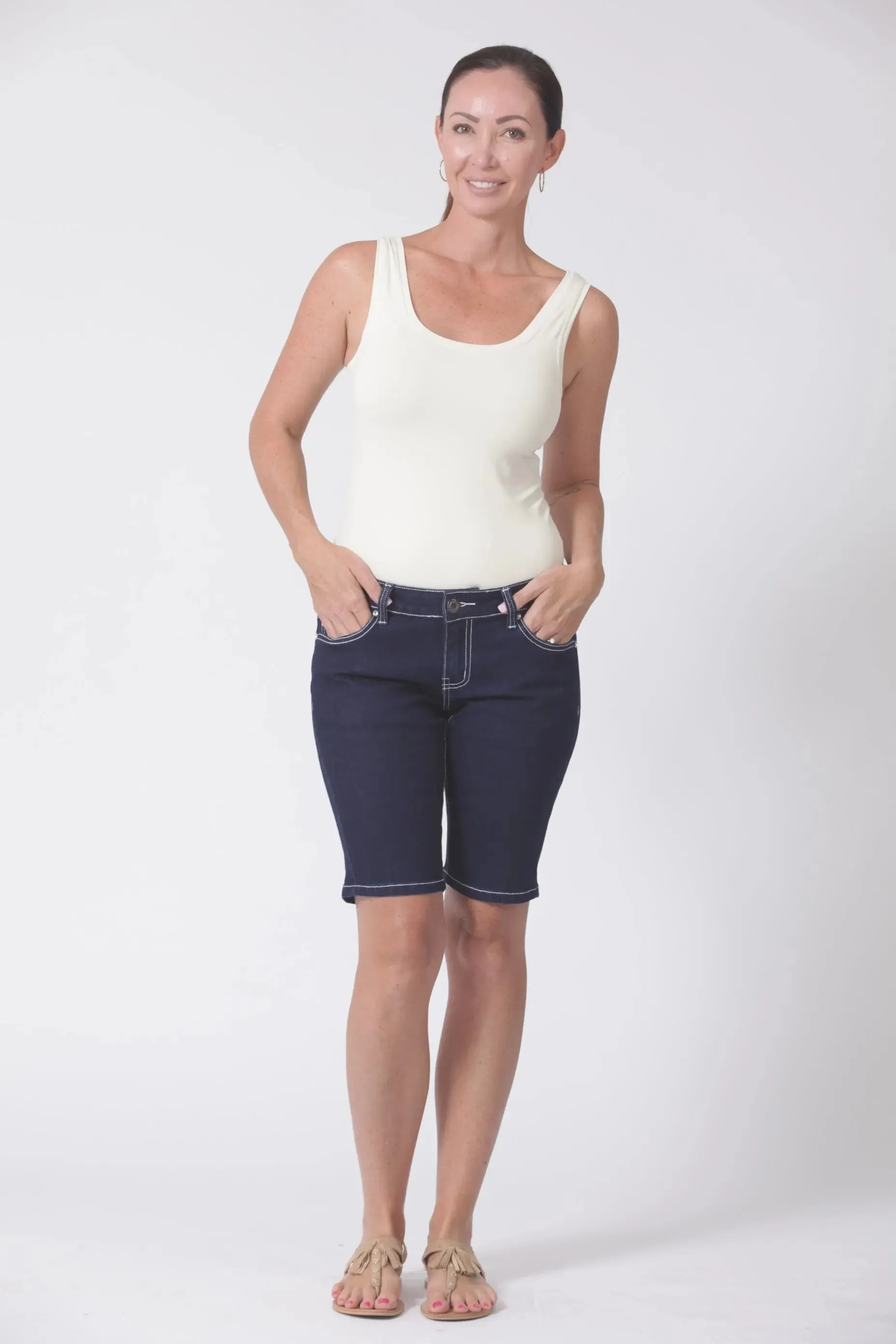 Bermuda Fitted Womens Denim Shorts -  OBW16 151116-1