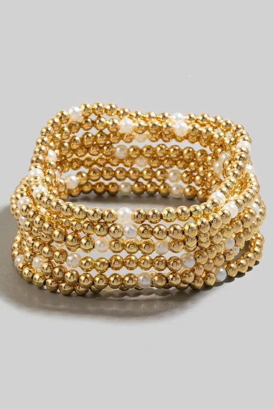 Bethany Layered Pearl Bracelet Set (2 Colors!)