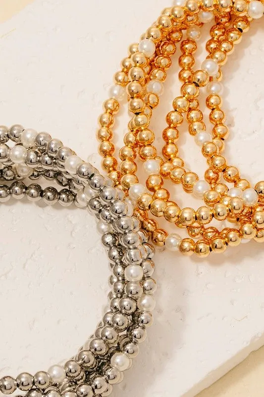 Bethany Layered Pearl Bracelet Set (2 Colors!)