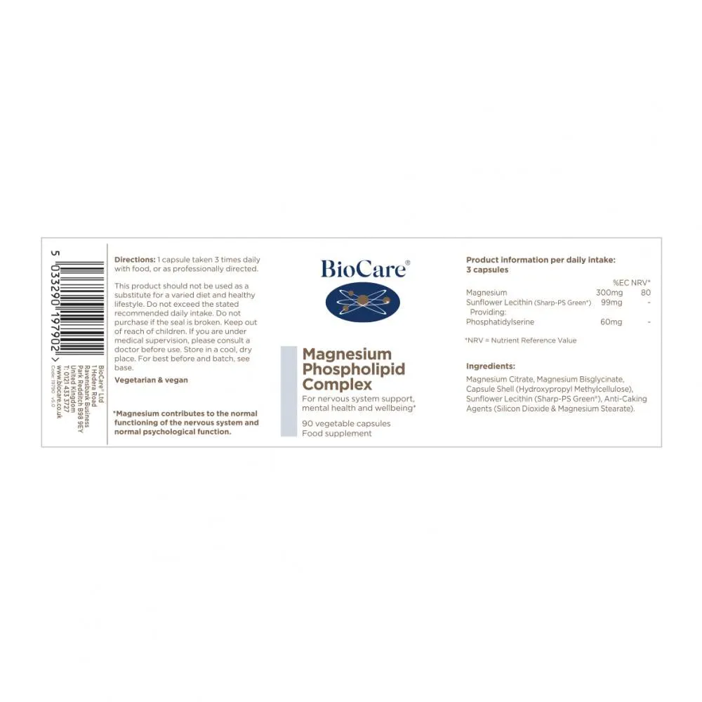 BioCare Magnesium Phospholipid Complex 90's