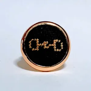 Black & Gold Snaffle Bit Needlepoint Ring