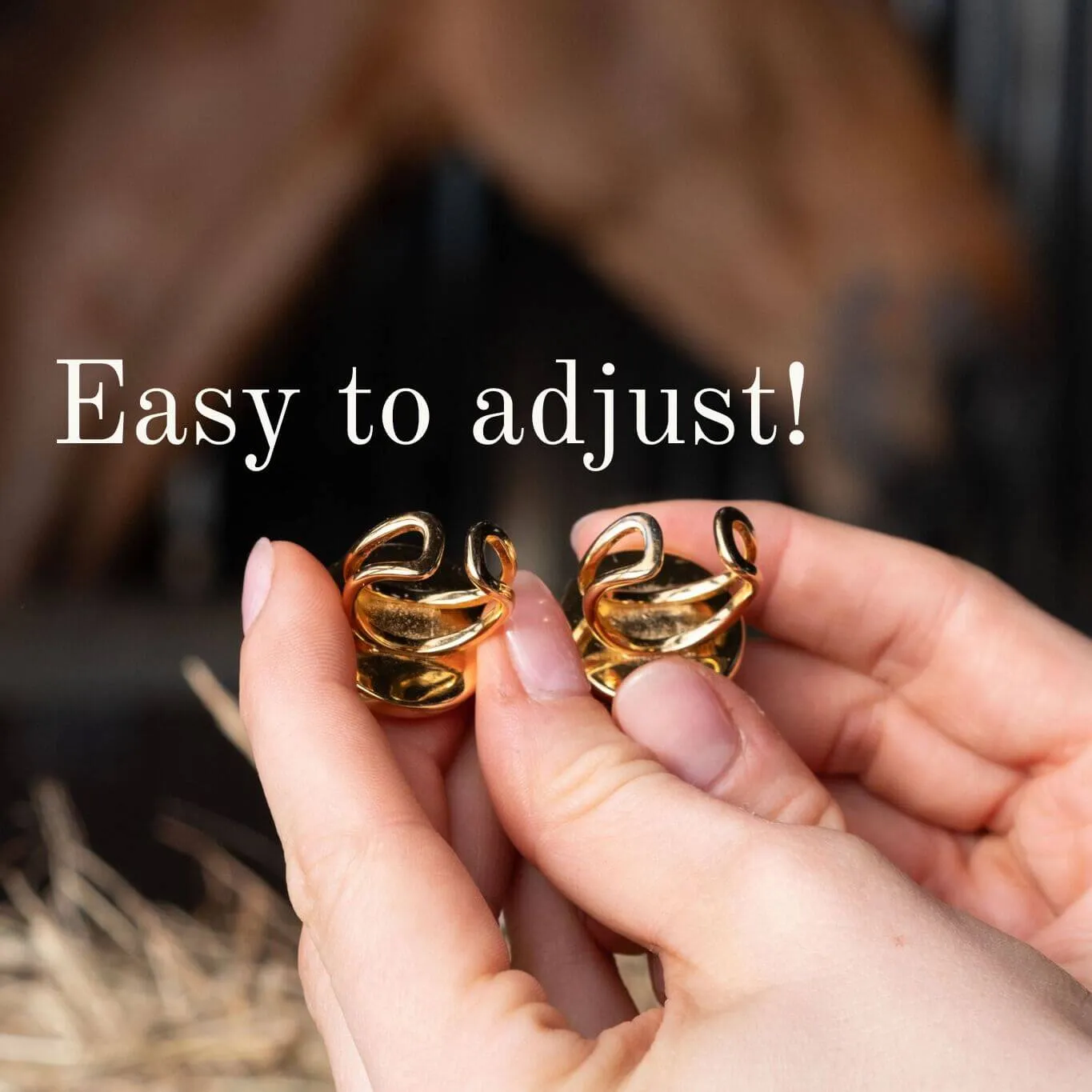 Black & Gold Snaffle Bit Needlepoint Ring