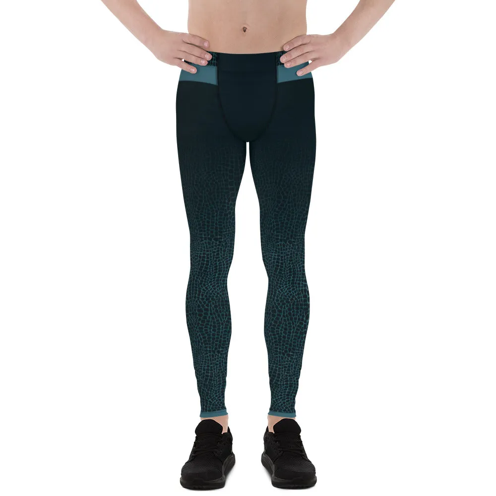 Black and Dark Blue Snake Skin - Crazy-Ass Leggings - Men's