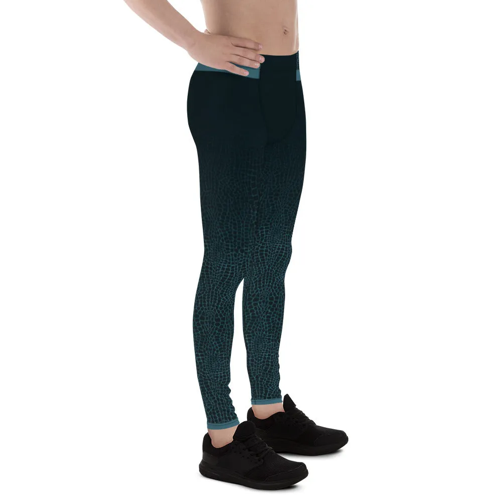 Black and Dark Blue Snake Skin - Crazy-Ass Leggings - Men's