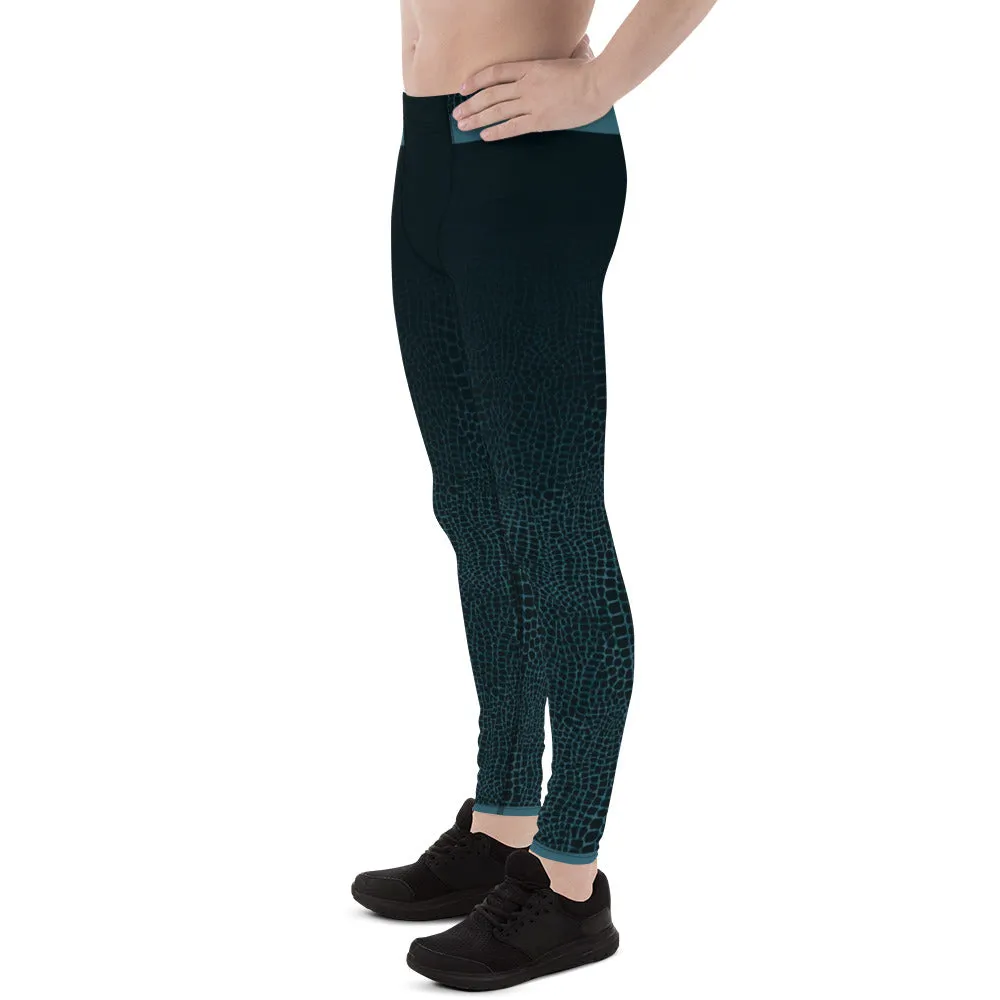 Black and Dark Blue Snake Skin - Crazy-Ass Leggings - Men's