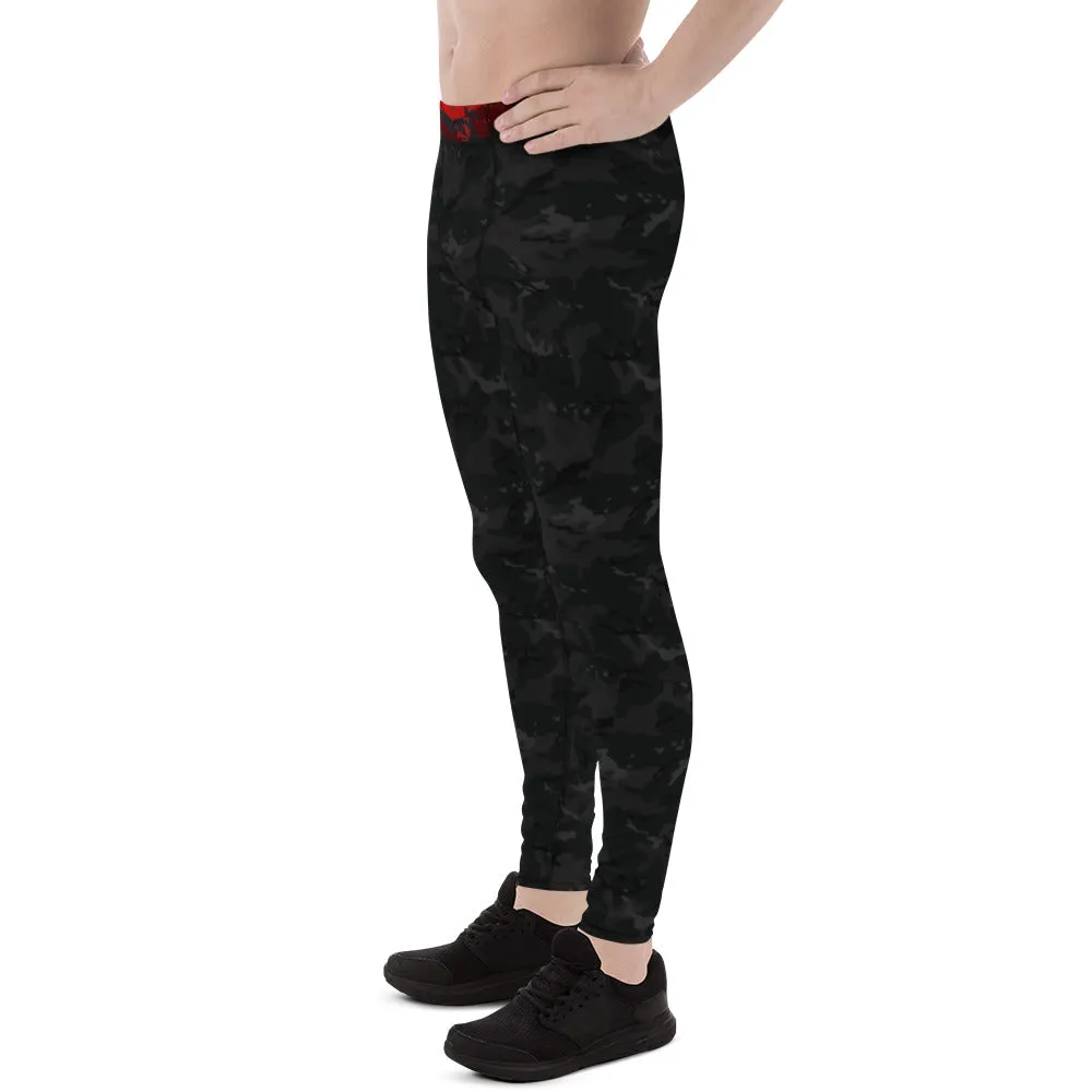Black Camo with Red Waist - Crazy-Ass Leggings - Men's