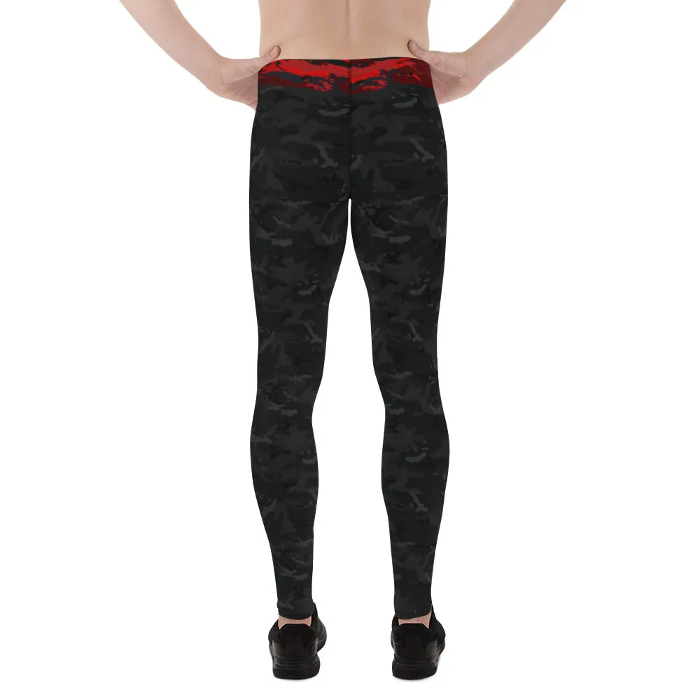 Black Camo with Red Waist - Crazy-Ass Leggings - Men's