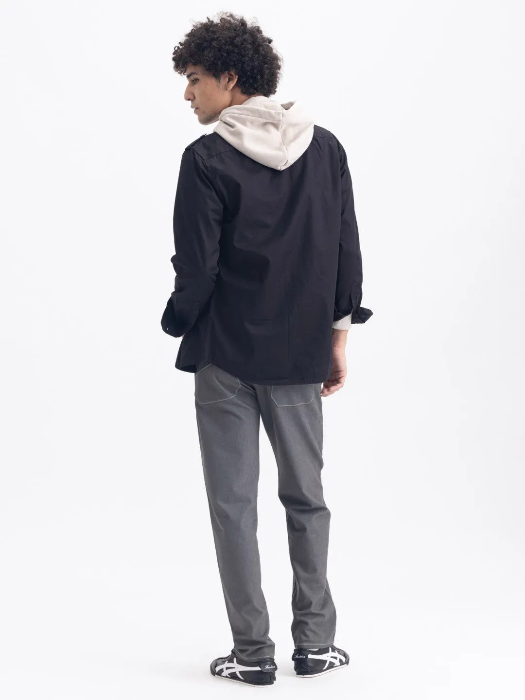 Black Cotton Utility Shirt