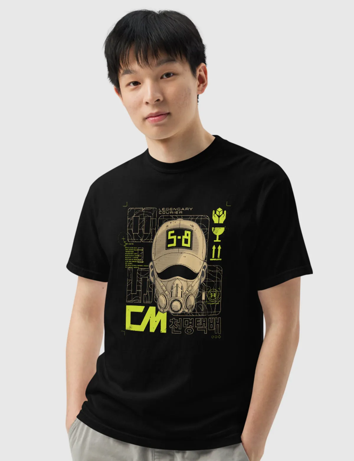 Black Knight Courier Men's Garment-Dyed Heavyweight T-Shirt [Black]