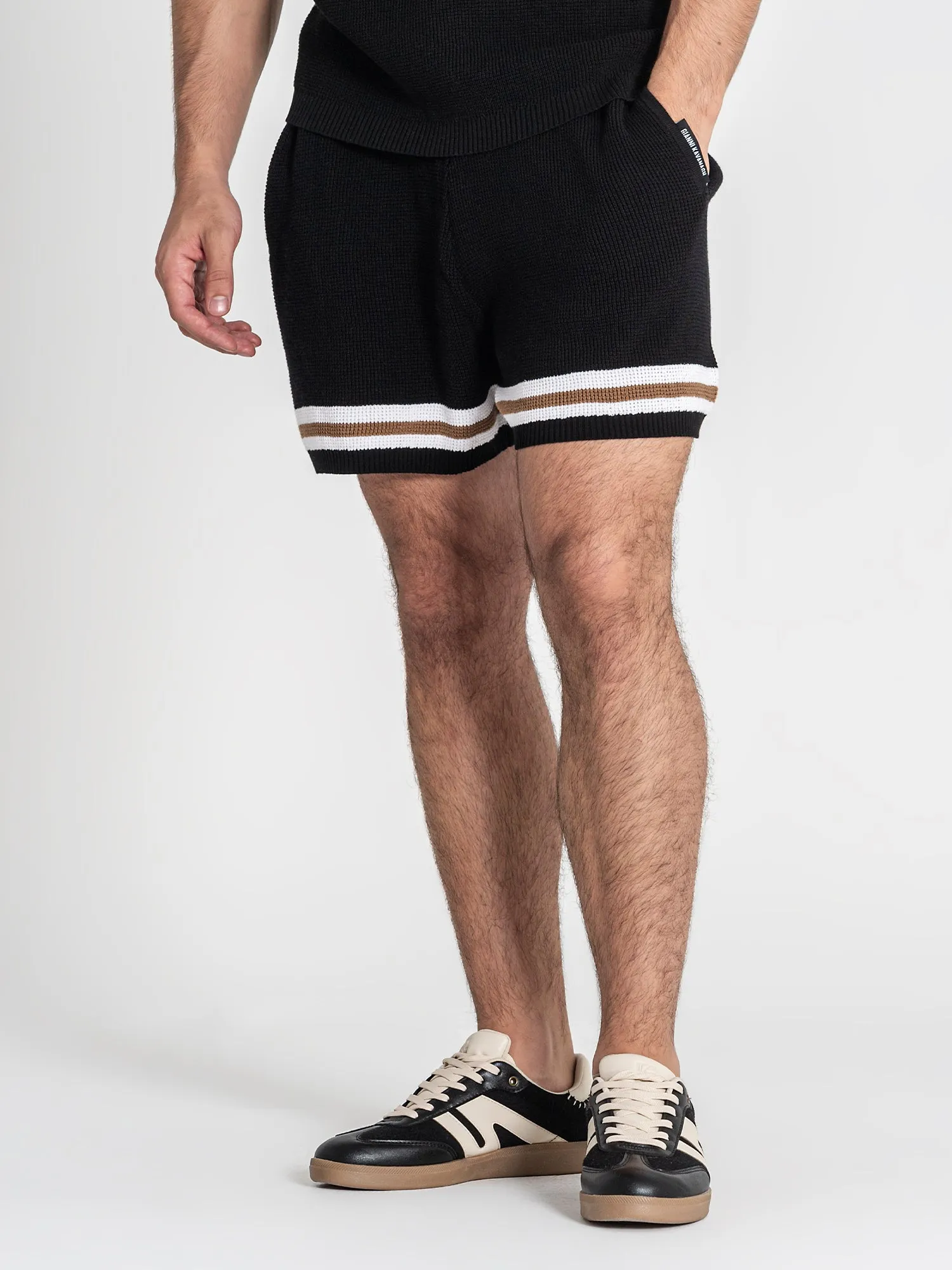 Black Retro Vibes Knit Twinset