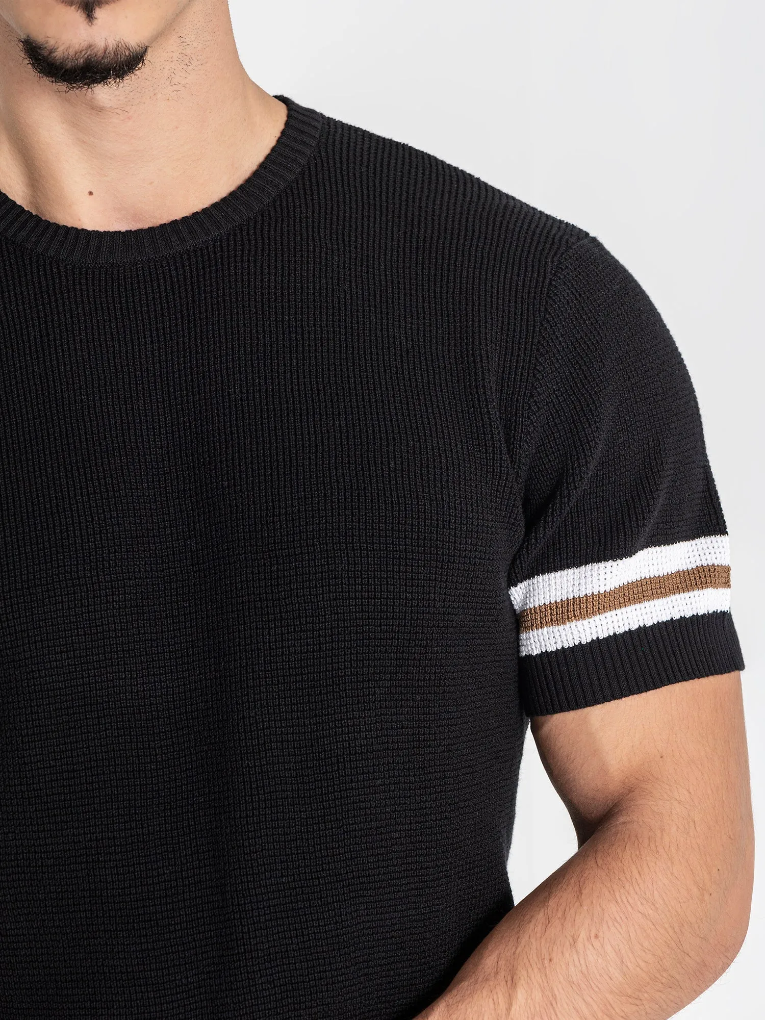 Black Retro Vibes Knit Twinset