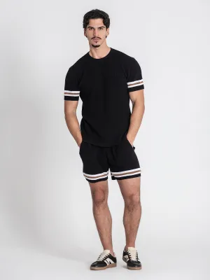 Black Retro Vibes Knit Twinset