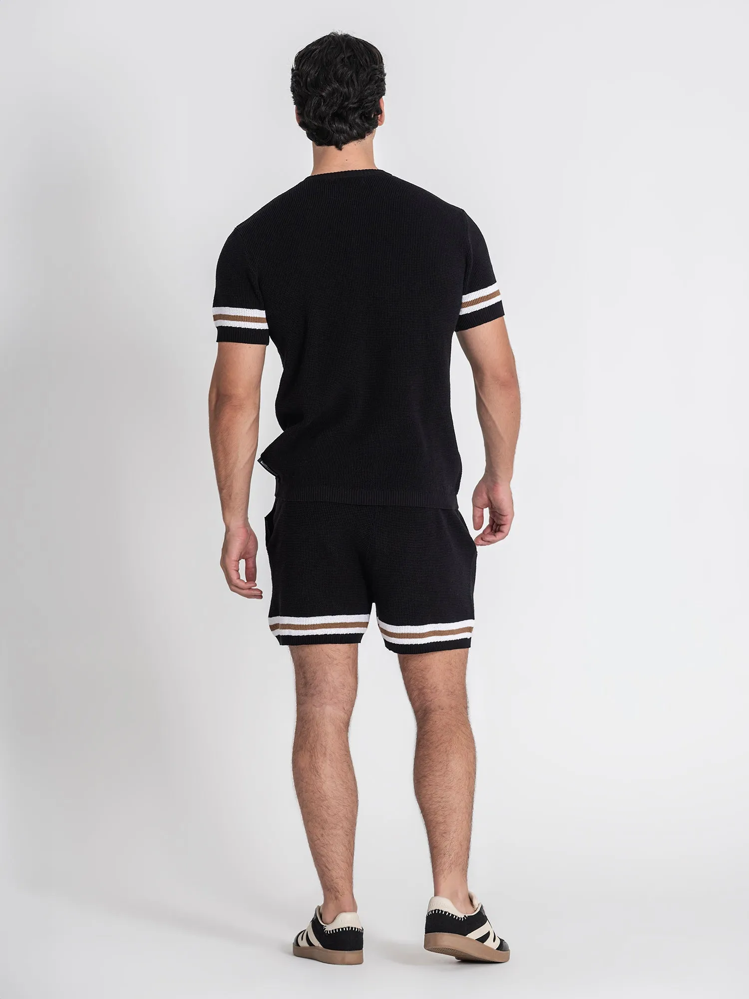 Black Retro Vibes Knit Twinset